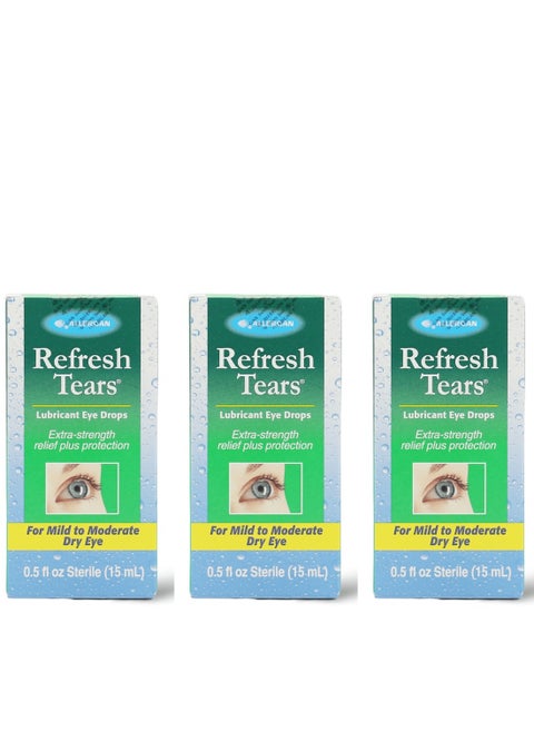Refresh Tears Pack Of 3 Lubricating Eye Drops 15Ml