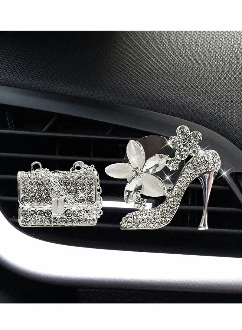 KASTWAVE Automotive Interior Crystal High Heel Shoe and Magic Bag Car Air Vent Clip Charm - Image 4