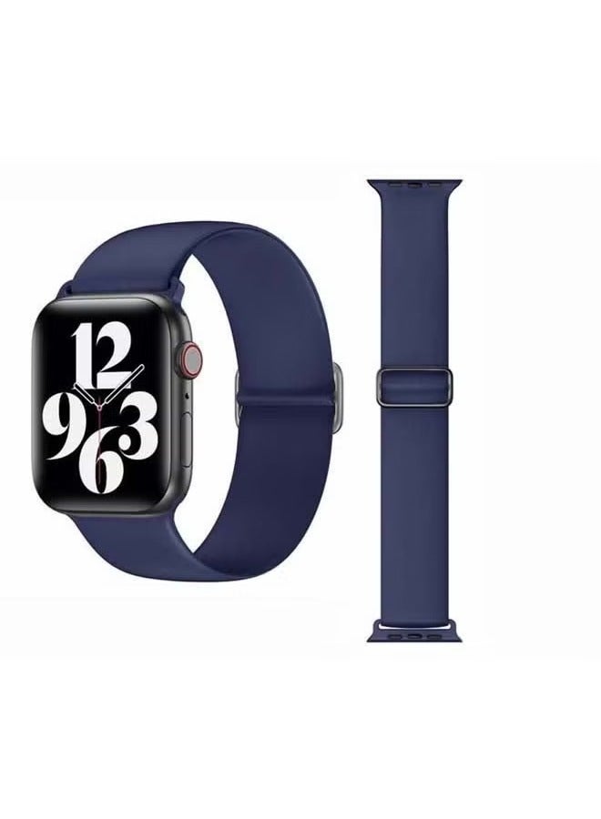 vesus Adjustable Silicone Solo Loop Band for Apple Watch Series 1/2/3/4/5/6/SE 40/38mm Midnight Blue