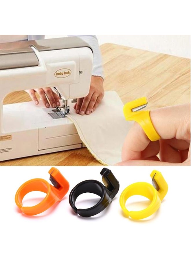 Plastic Thimble Sewing Ring Thread Cutter Finger Knife Sewing Craft DIY Tool  - Image 1