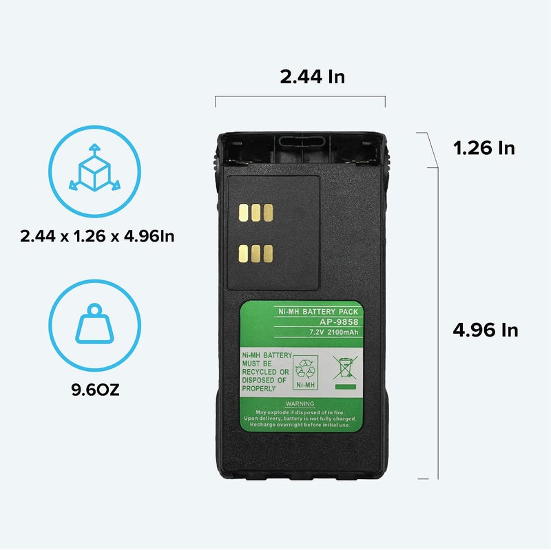 ExpertPower 7.2V 2100mAh NiMH Two-way Radio Battery for Motorola Models - Image 4