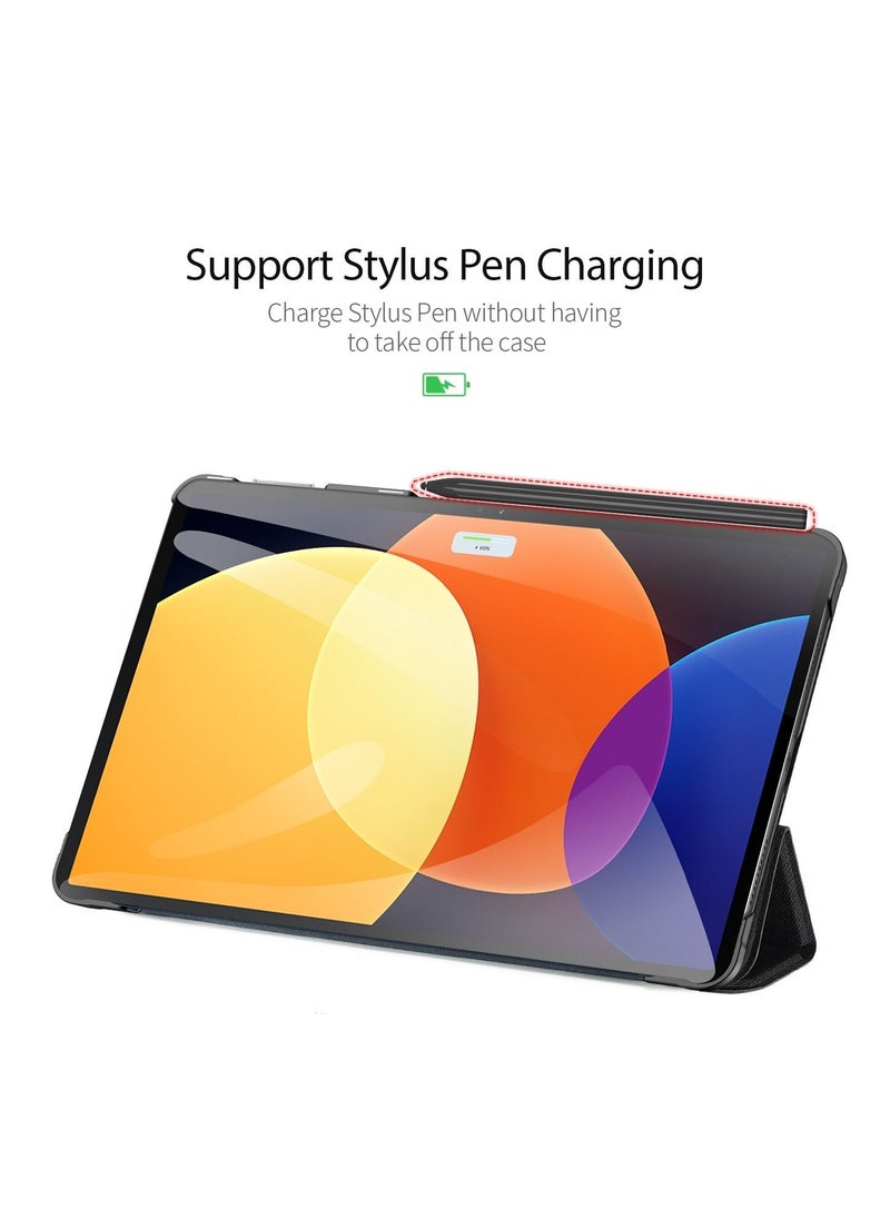 DUX DUCIS - Dux Ducis Domo Series Horizontal Flip Magnetic PU Leather Case with Three folding Holder For Xiaomi Mi pad 5 Pro 12.4 Inch (Black) - Image 1