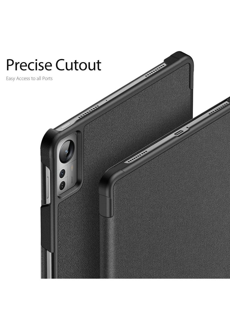 DUX DUCIS - Dux Ducis Domo Series Horizontal Flip Magnetic PU Leather Case with Three folding Holder For Xiaomi Mi pad 5 Pro 12.4 Inch (Black) - Image 1