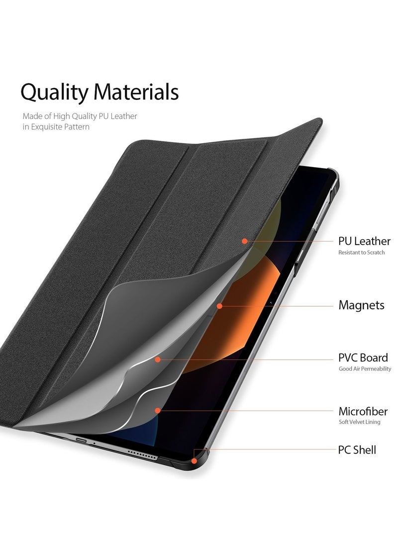 DUX DUCIS - Dux Ducis Domo Series Horizontal Flip Magnetic PU Leather Case with Three folding Holder For Xiaomi Mi pad 5 Pro 12.4 Inch (Black) - Image 1