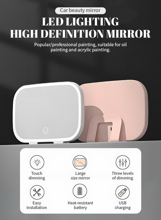 Generic Removable Car Sun Visor Makeup Mirror Rechargeable Car Rearview Mirror Portable Makeup Mirror with 3 Light Modes Touch Screen Easy to Install Women Car Accessories for Hyundai Toyota Mazda Audi BMW  - Image 3