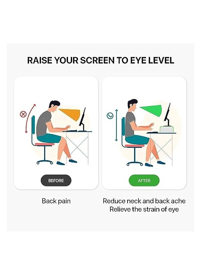 erorex Premium Acrylic Monitor Stand Clear Monitor Stand Clear Monitor Riser Laptop/PC/Multimedia Monitor Stand for Home Office School Business, Holder Clear Monitor Stand - Image 3