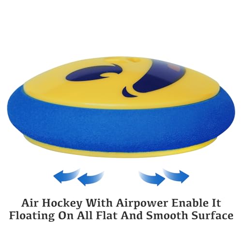 HYCT Air Hockey Pucks and Paddles Rechargeable Air Hockey for Any Flat Surface,Portable Indoor Game GIF with 2 Pushers Ages 6+ - Image 2