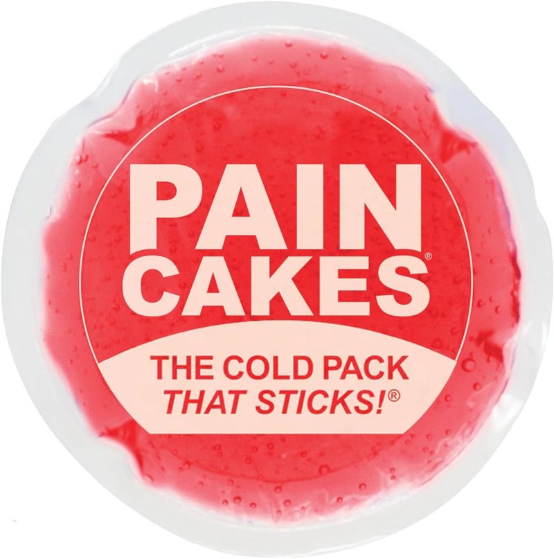 PAINCAKES باين كيكز عصي قابلة لإعادة الاستخدام لحزمة باردة 5 كبيرة حمراء لاصقة للجسم للعلاج البارد المستهدف مثالية للإصابات والمناطق الصغيرة خالية من اللاتكس كمادات باردة - Image 1