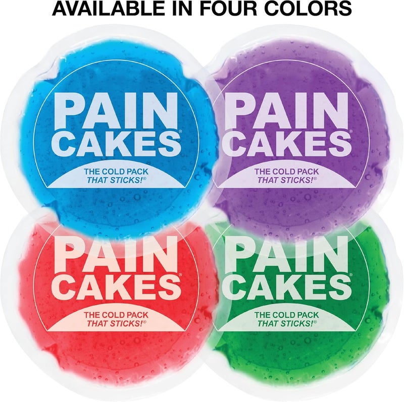 PAINCAKES باين كيكز عصي قابلة لإعادة الاستخدام لحزمة باردة 5 كبيرة حمراء لاصقة للجسم للعلاج البارد المستهدف مثالية للإصابات والمناطق الصغيرة خالية من اللاتكس كمادات باردة - Image 2