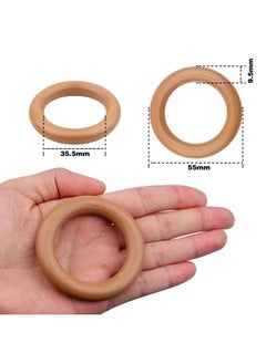 BronaGrand 20 Pieces Wooden Rings Solid Wood Circle Rings Smooth Wooden Round Connectors For Diy Crafts Jewelry Making Handmade Decor(55Mm/2.1Inch)  - Image 3