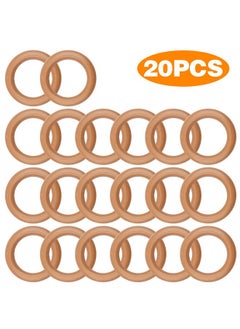 BronaGrand 20 Pieces Wooden Rings Solid Wood Circle Rings Smooth Wooden Round Connectors For Diy Crafts Jewelry Making Handmade Decor(55Mm/2.1Inch)  - Image 2