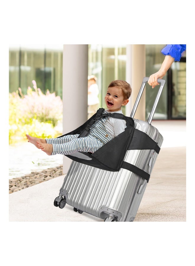 Toddler Ride-On Luggage with Seat, Portable Foldable Kids Travel Chair with Seat Belt, Convenient Carry-On for Parents, Ideal Toddler Carrier for Stress-Free Travel. - Image 2
