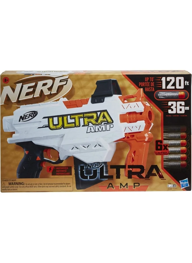 نيرف NERF Ultra Amp Motorized Blaster, 6-Dart Clip, 6 Ultra Darts, Compatible Only Ultra Darts
