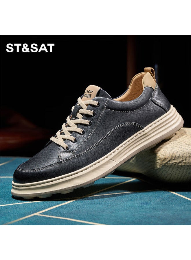 St&Sat Saay Men's Shoes, Fashionable Men's Lightweight Breathable Sneakers, Versatile Sports Casual Shoes For Men, Black, Size 39 - Image 2
