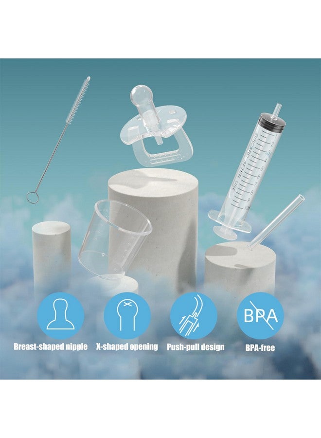 PandaEar Baby Medicine Dispenser Kit (4PCS) - Oral Syringe, Pacifier Medicine Feeder, Measuring Cup & Cleaning Brush | Silicone Baby Medicine Dropper for Newborns, Infants & Toddlers - Image 4