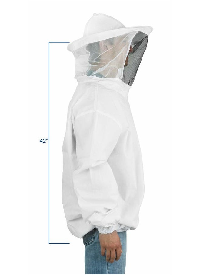 vivo Professional White Large Beekeeping Suit, Jacket, Pull Over, Smock with Veil, BEE-V105  - Image 2