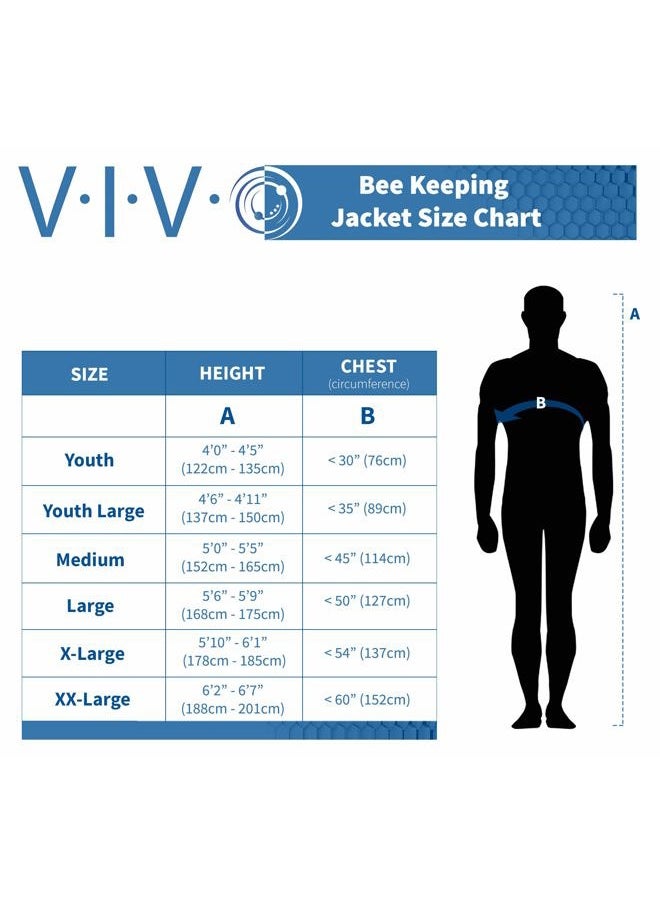 vivo Professional White Large Beekeeping Suit, Jacket, Pull Over, Smock with Veil, BEE-V105  - Image 5