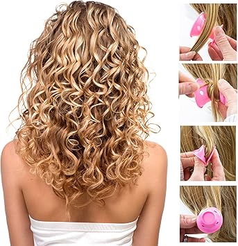 TRIXES 24 x Silicone Heatless Hair Rollers Get Mermaid Beach Hair Overnight Easy Heatless Curls12 Large 12 Small Suitable for All Hair Types - Image 4