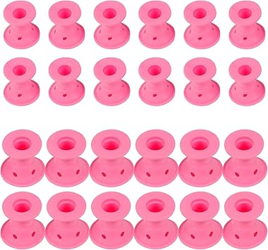 TRIXES 24 x Silicone Heatless Hair Rollers Get Mermaid Beach Hair Overnight Easy Heatless Curls12 Large 12 Small Suitable for All Hair Types - Image 5