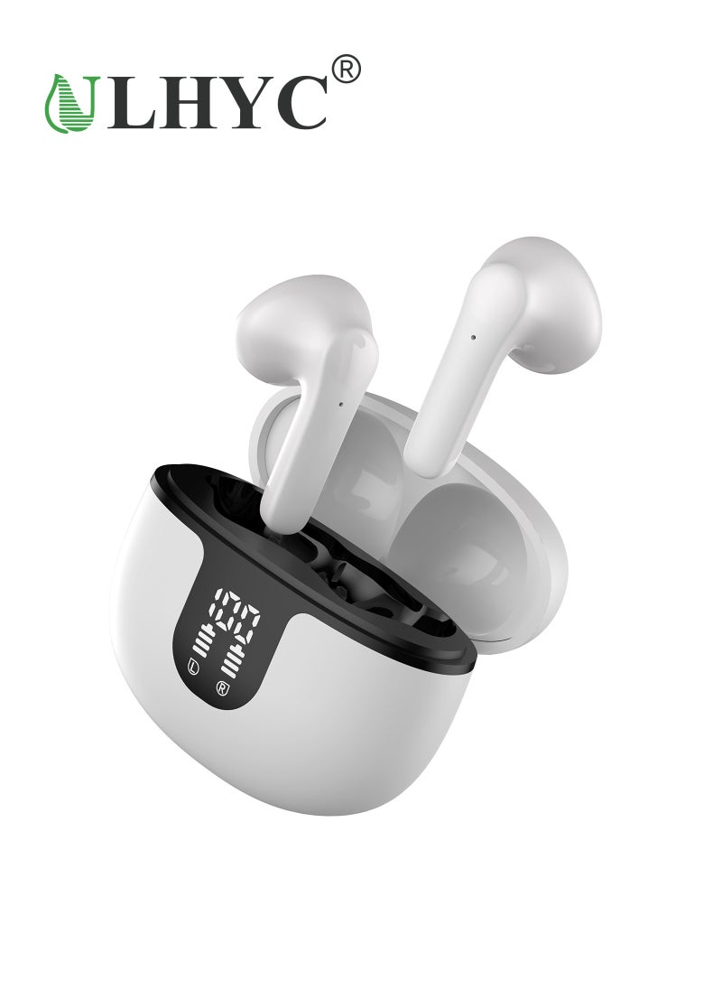 ULHYC Bluetooth 5.3 Wireless Earphones Ultra Low Latency with LED Digital Display Charging Box, lPX5 Waterproof Earphones with Noise Cancelling Microphone for iPhone/Samsung/Android/iOS  - Image 1