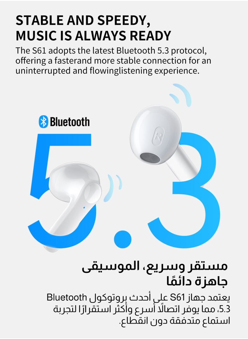 ULHYC Bluetooth 5.3 Wireless Earphones Ultra Low Latency with LED Digital Display Charging Box, lPX5 Waterproof Earphones with Noise Cancelling Microphone for iPhone/Samsung/Android/iOS  - Image 2