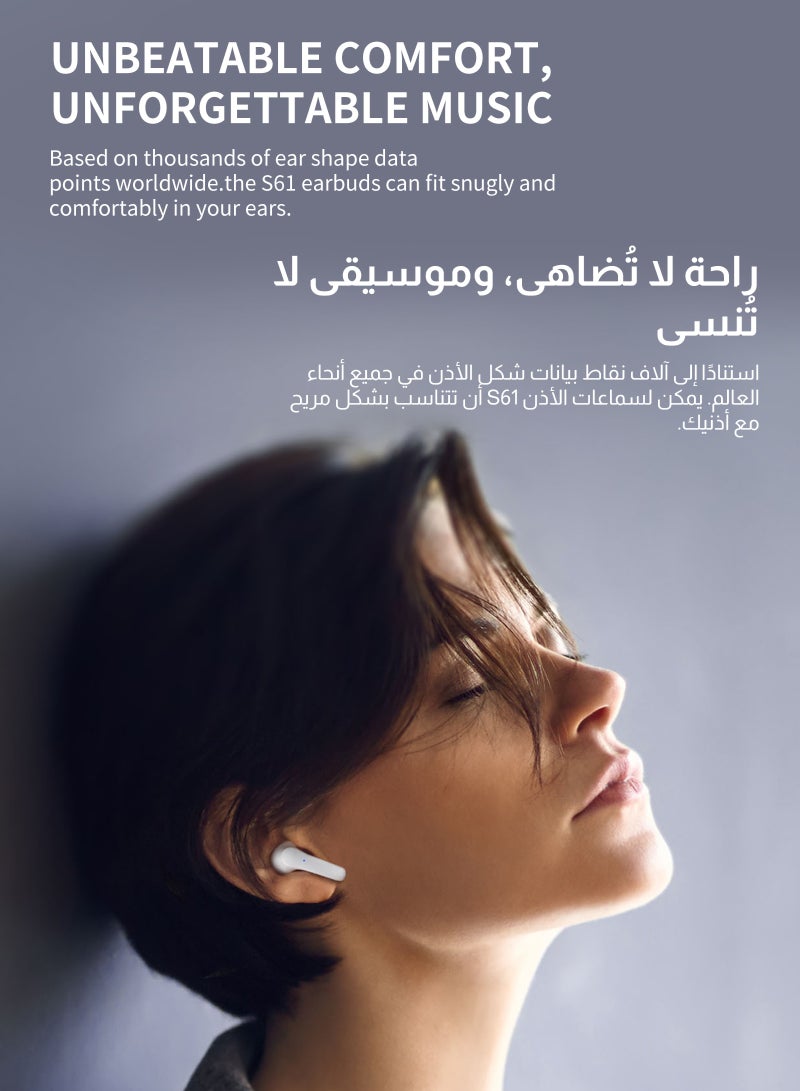 يو إل اتش واي سي سماعات أذن لاسلكية بتقنية البلوتوث 5.3، زمن انتقال منخفض للغاية، مع شاشة رقمية LED، وصندوق شحن، وسماعات أذن lPX5 مقاومة للماء مع ميكروفون لإلغاء الضوضاء لأجهزة iPhone/Samsung/Android/iOS - Image 5