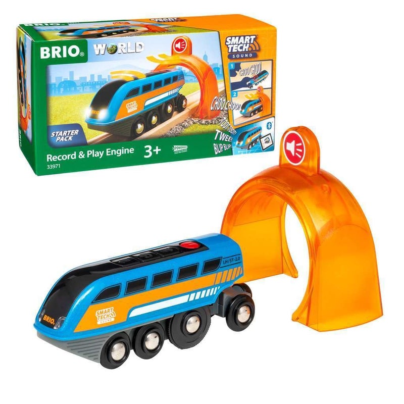 BRIO 33971 Smart Tech Sound Record & Play Engine - Interactive Wooden Toy Train for Kids | Perfect for Age 3 and Up | Enhances Motor Skills - Image 1