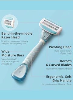 DORCO Dorco Eve 6 (Handle + 2 Blades) Original Imported Razor  - Image 3