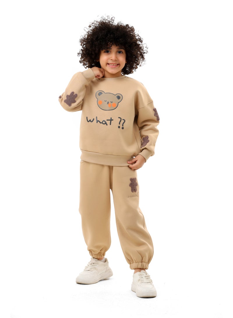 ريمينت بيجاما للاولاد دبدوب  بيج - Image 2