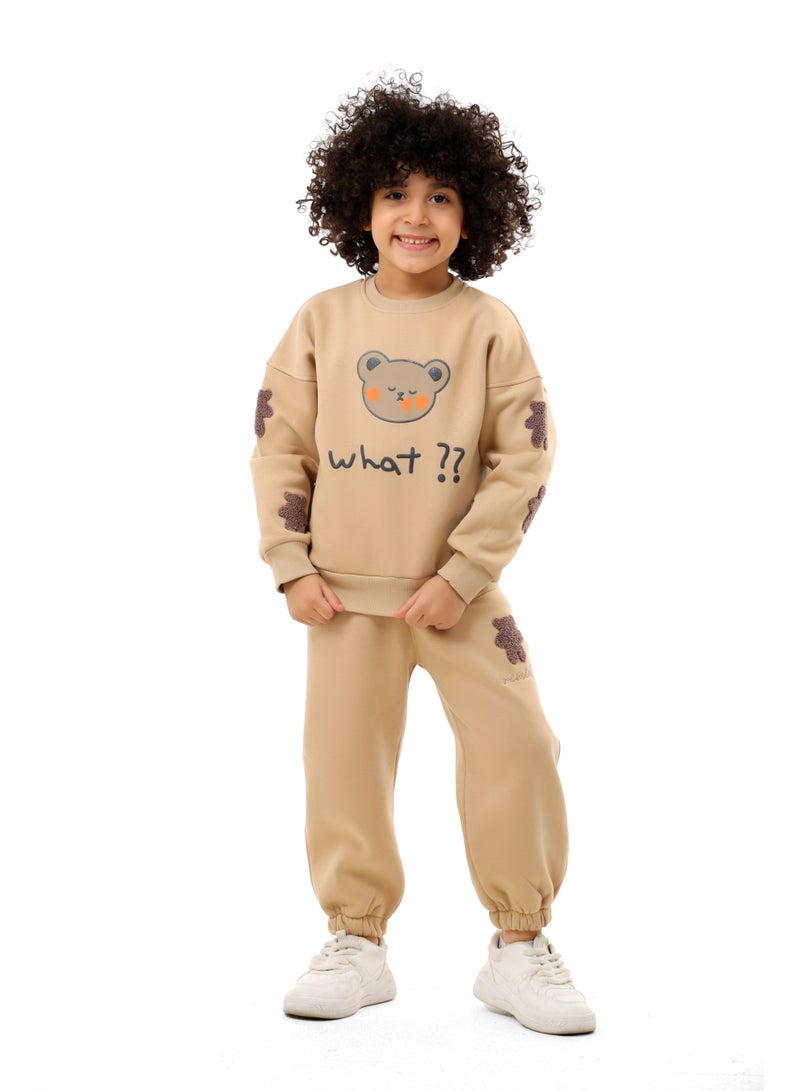 ريمينت بيجاما للاولاد دبدوب  بيج - Image 1