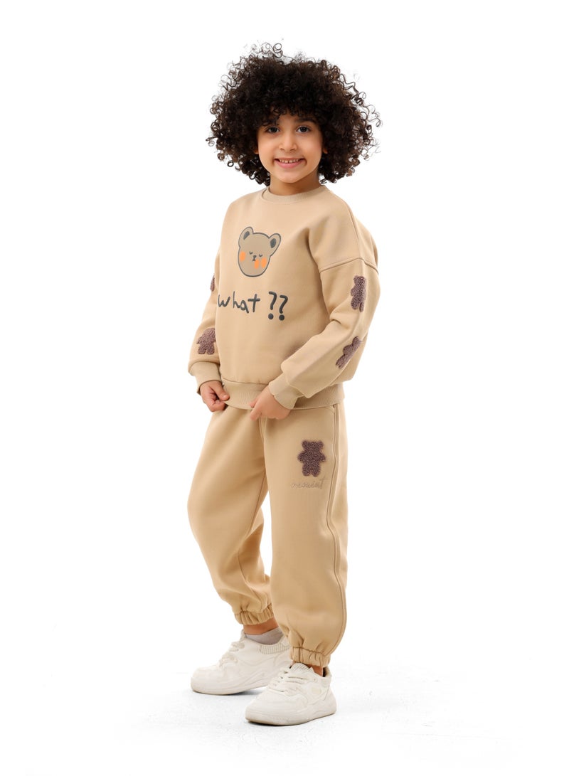 ريمينت بيجاما للاولاد دبدوب  بيج - Image 3