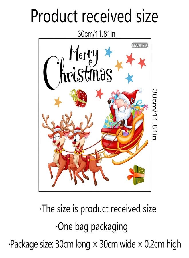 BASEMMAHER 2 Sheets Christmas Toilet Lid Stickers Decals, Christmas Tree Santa Claus Elk Bathroom Toilet Seat Wall Self-Adhesive Stickers for Xmas Home Window Clings Decorations - Image 3