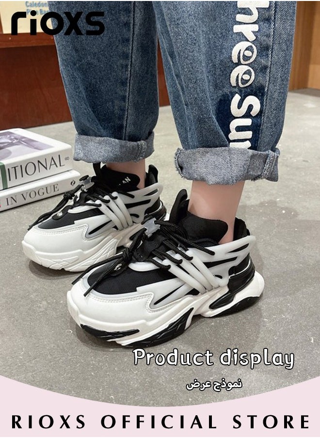 RIOXS - Kids Chunky Sneakers, Breathable Comfortable Shoes, Fashionable Running Shoes, Versatile to Pair with A Range of Outfits, Crafted to Blend Fashion and Functionality - Image 1