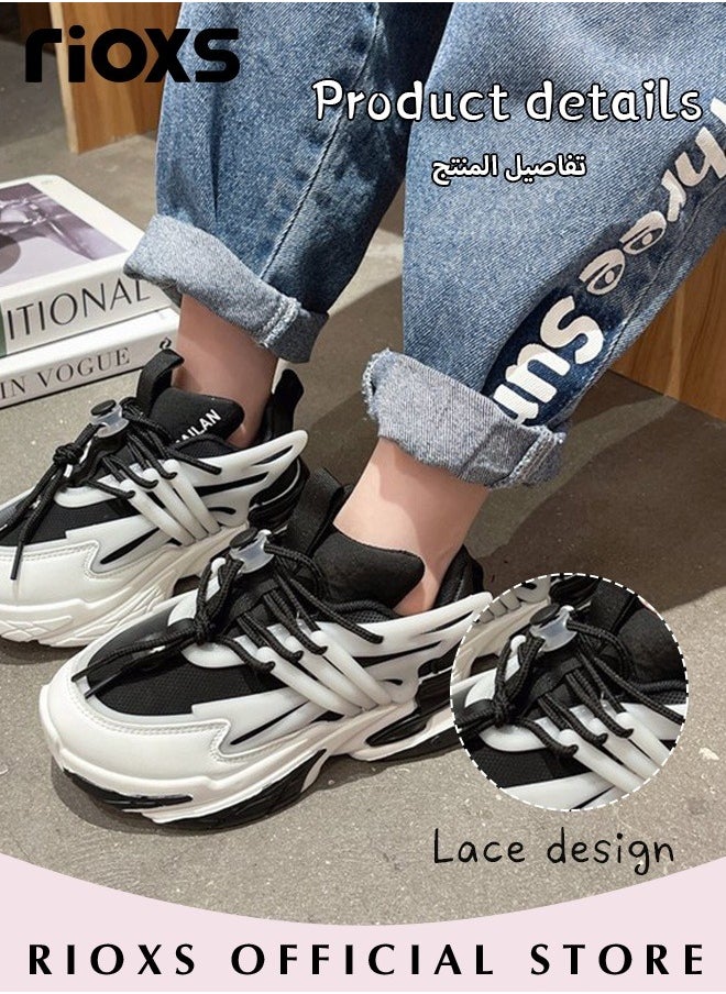 RIOXS - Kids Chunky Sneakers, Breathable Comfortable Shoes, Fashionable Running Shoes, Versatile to Pair with A Range of Outfits, Crafted to Blend Fashion and Functionality - Image 1