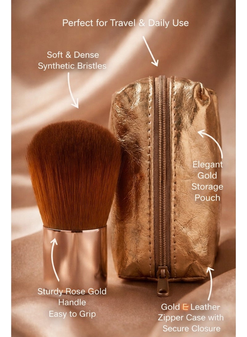 Professional Makeup Brush with Elegant Storage Case, Made of Soft and High Quality Synthetic Bristles, Rose Gold Color, Durable and Easy to Grip, - Image 4