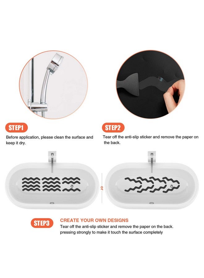 Secopad Patented Anti Slip Shower Stickers 24 PCS Safety Bathtub Strips Adhesive Decals with Premium Scraper for Bath Tub Shower Stairs Ladders Boats (Black) - Image 5