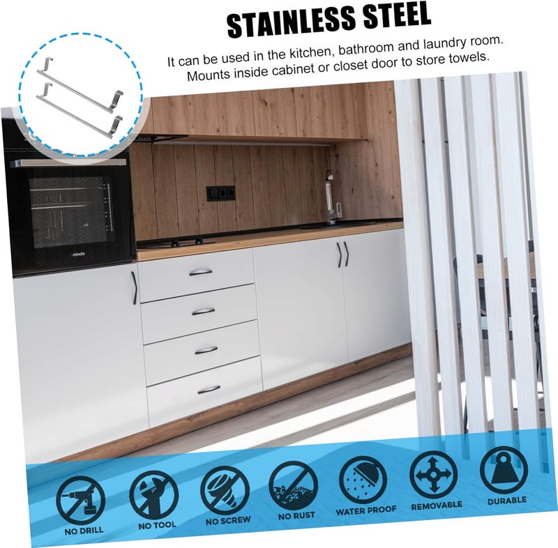 Towel BarPcs Door Over Door Clothes Hanger Rack Kitchen Cabinet Hooks Blue Chinese Style Stickers Bathroom s Hand Stainless Steel Storage Style - Image 2