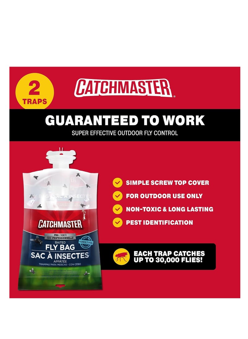 Catchmaster Catchmaster Pro Series Fly Bag 2-Pack, Hanging Fly Trap Outdoor Home, Bug Catcher and Flying Insect Trap with Natural Attractant, Pet Safe Pest Control, XL Bag for Backyard, Pool, Patio & Camping - Image 4