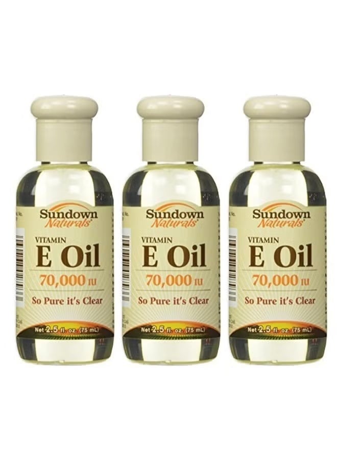 سن داون ناتشورالز 3عبوات زيت فيتامين E للبشرة 70,000 IU الحجم 75x3مل - Image 1