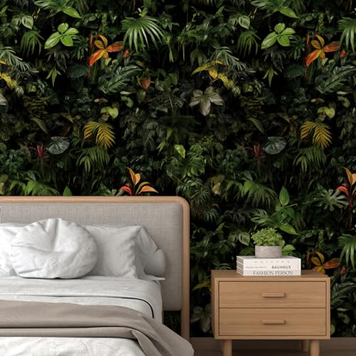 ReWallpaper Dark Botanical Peel and Stick Wallpaper Green Rainforest Mural Tropical Wall Paper for Bathroom Bedroom Kids Room Removable Secret Garden Decorative Contact Paper for Cabinets 17.5inx10ft - Image 5