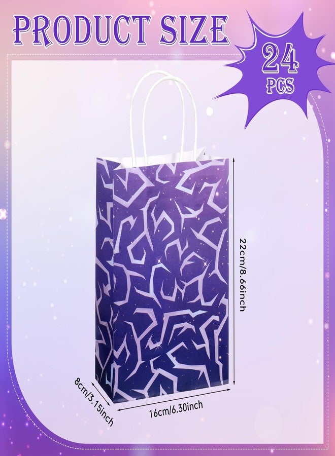 Maitys 24 Pcs Korean Idol Birthday Decorations Purple Lightning Gift Bags with Handles Girl Birthday Party Supplies for K Pop Movie Fan Meeting Family Events Prizes Carnivals - Image 2