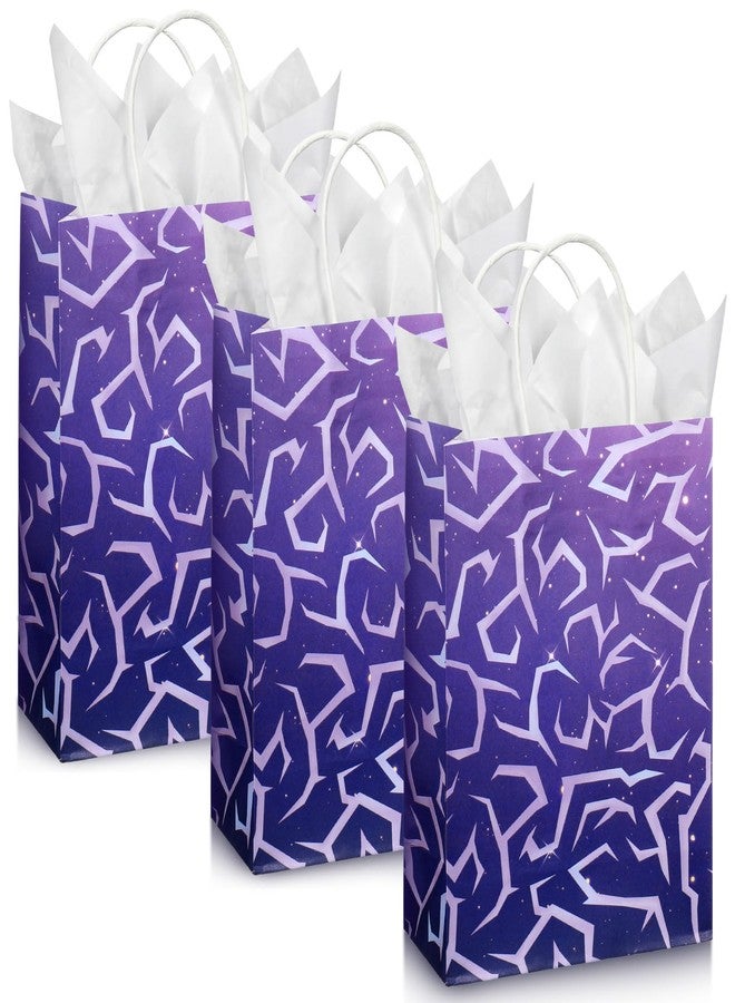 Maitys 24 Pcs Korean Idol Birthday Decorations Purple Lightning Gift Bags with Handles Girl Birthday Party Supplies for K Pop Movie Fan Meeting Family Events Prizes Carnivals - Image 1