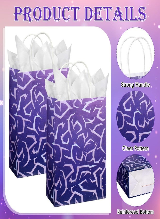 Maitys 24 Pcs Korean Idol Birthday Decorations Purple Lightning Gift Bags with Handles Girl Birthday Party Supplies for K Pop Movie Fan Meeting Family Events Prizes Carnivals - Image 4