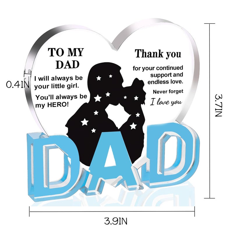 ilifemate Fathers Day Dad Gifts  Gifts for Dad - Acrylic Heart Plaque Dad Gifts 3.9 ? 3.7 ? 0.4inch  Dad Birthday Gift  Christmas Gifts for Dad  Gifts for Dads Birthday  Dad Gifts from Daughter - Image 5