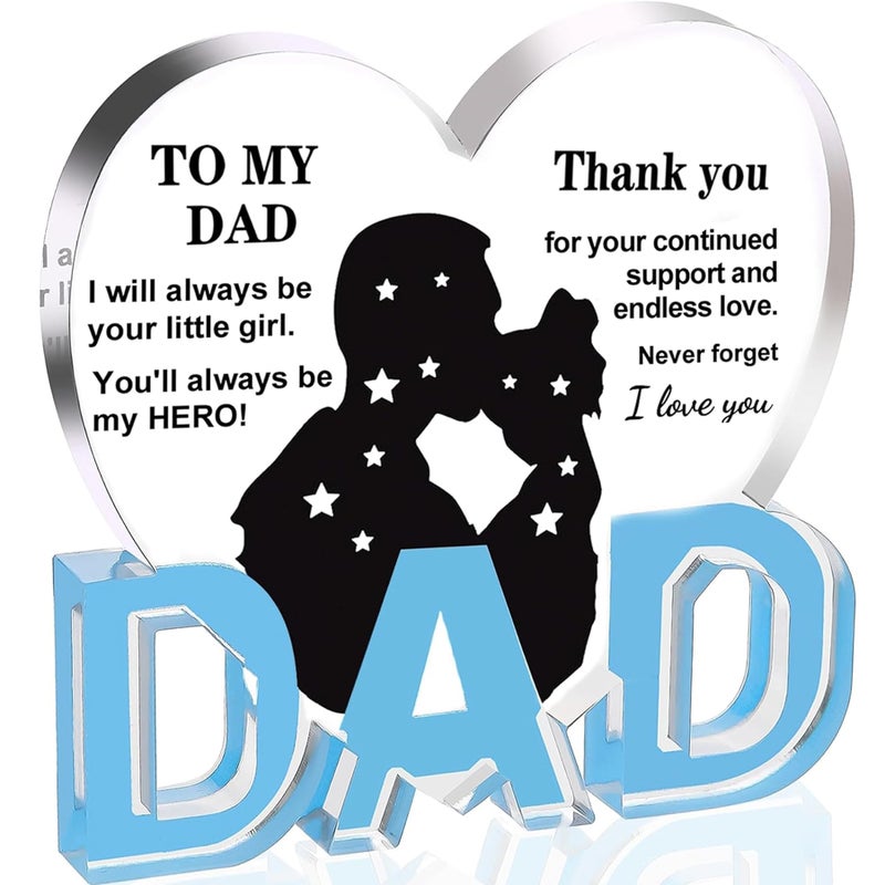 ilifemate Fathers Day Dad Gifts  Gifts for Dad - Acrylic Heart Plaque Dad Gifts 3.9 ? 3.7 ? 0.4inch  Dad Birthday Gift  Christmas Gifts for Dad  Gifts for Dads Birthday  Dad Gifts from Daughter - Image 1