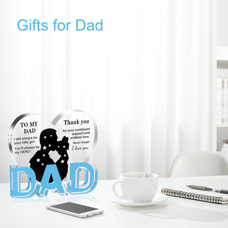 ilifemate Fathers Day Dad Gifts  Gifts for Dad - Acrylic Heart Plaque Dad Gifts 3.9 ? 3.7 ? 0.4inch  Dad Birthday Gift  Christmas Gifts for Dad  Gifts for Dads Birthday  Dad Gifts from Daughter - Image 4