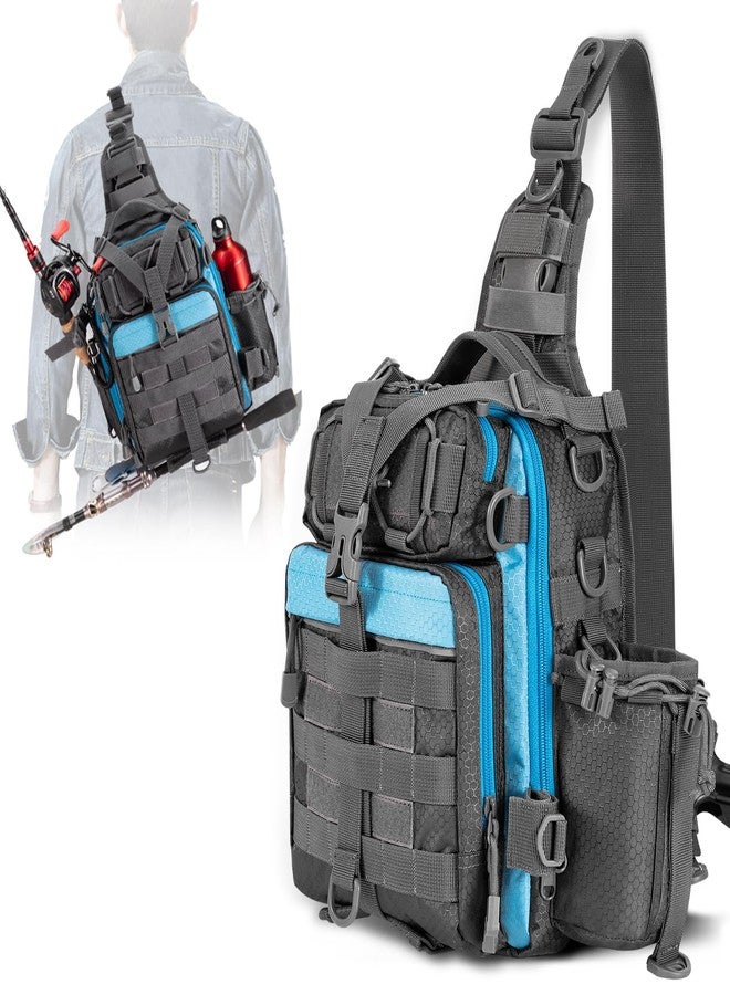 BLISSWILL Angelrucksack mit Rutenhalter Angelgert Tasche Angelausrstung Tasche, Green, M, Fishiing - Image 1