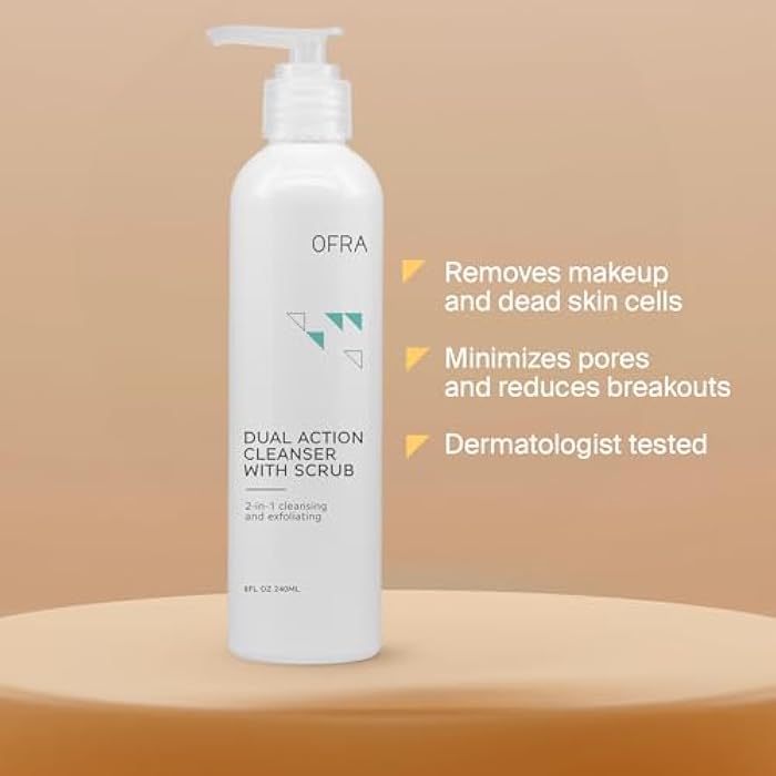 Ofra Dual Action Cleanser with Scrub | Exfoliating Face Scrub & Facial Cleanser for Smooth, Radiant Skin | Ideal for All Skin Types | 8 oz/240 ml - Image 5