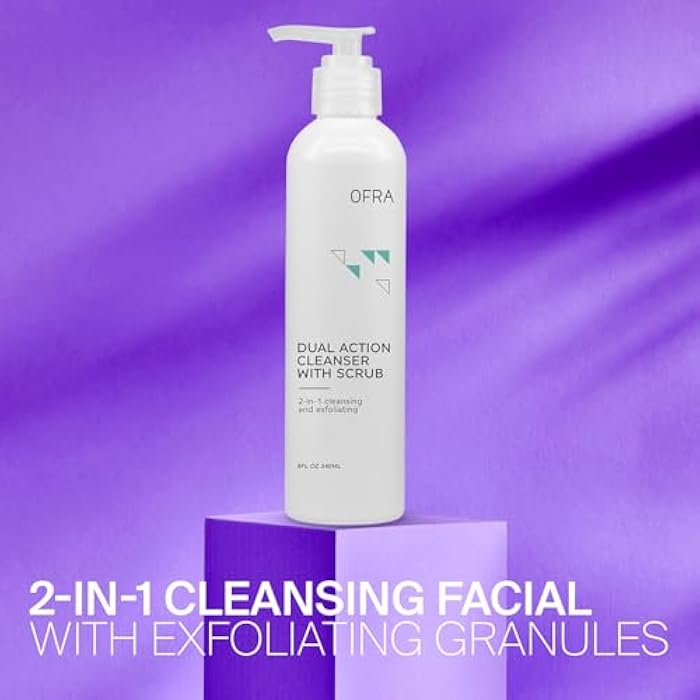 Ofra Dual Action Cleanser with Scrub | Exfoliating Face Scrub & Facial Cleanser for Smooth, Radiant Skin | Ideal for All Skin Types | 8 oz/240 ml - Image 3