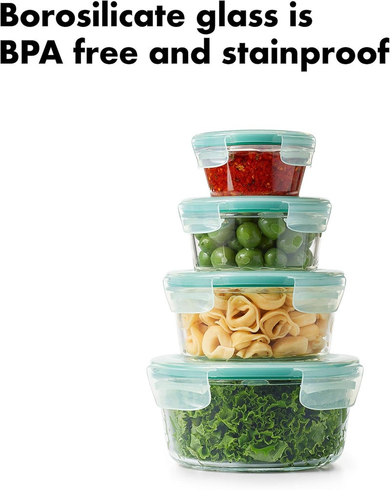OXO Good Grips 8 Piece Smart Seal Airtight Glass Round Container Set - Image 5
